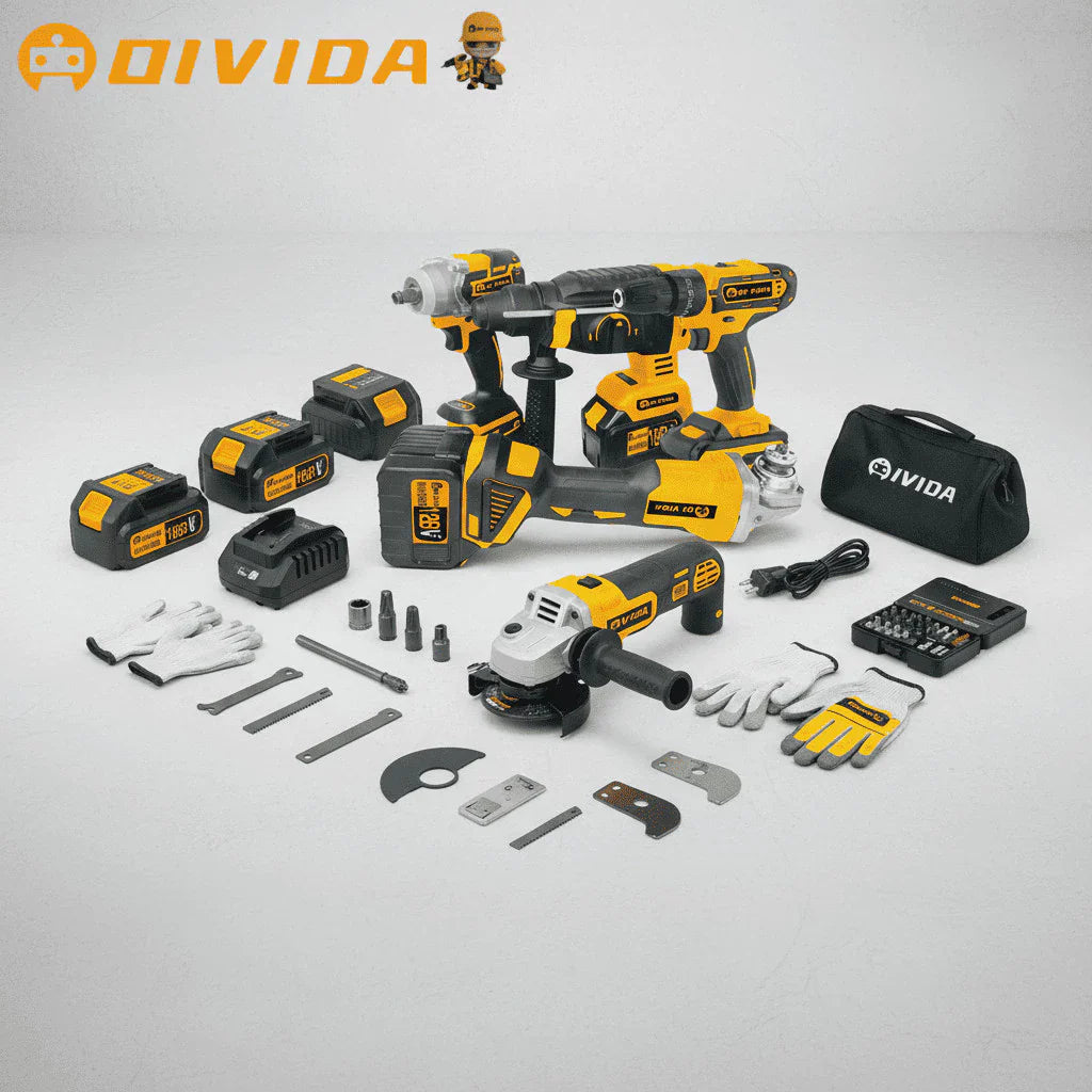 Kit Ferramentas Elétricas 4 Peças 128V Profissional Completo | Forjano