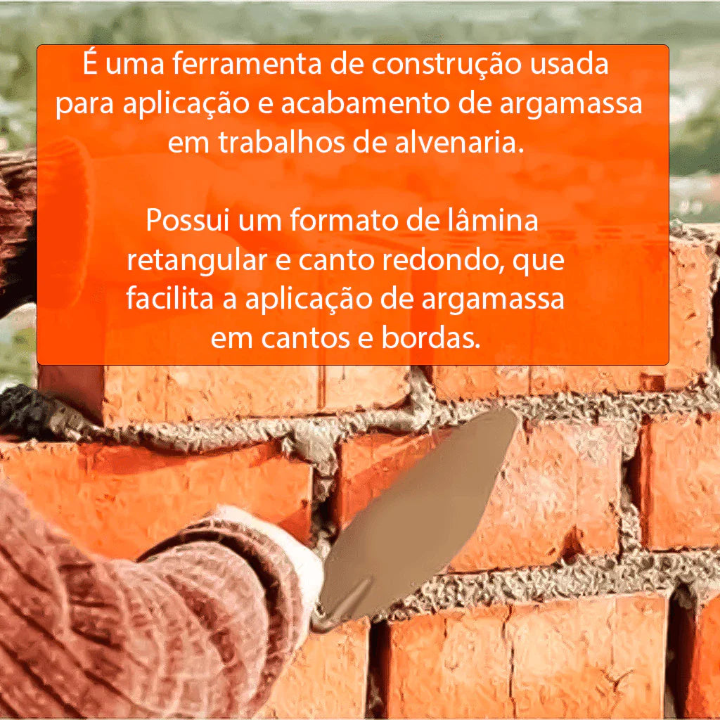 Colher de Pedreiro Profissional Reta ou Oval Aço Forjado Vários Tamanhos | Forjano