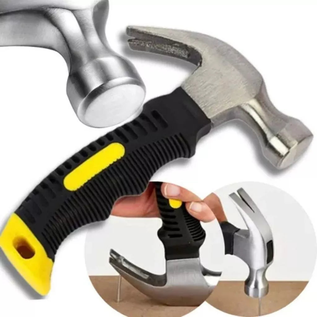 Mini Martelo 16cm Cabo Emborrachado Reforçado Compacto Profissional | Forjano