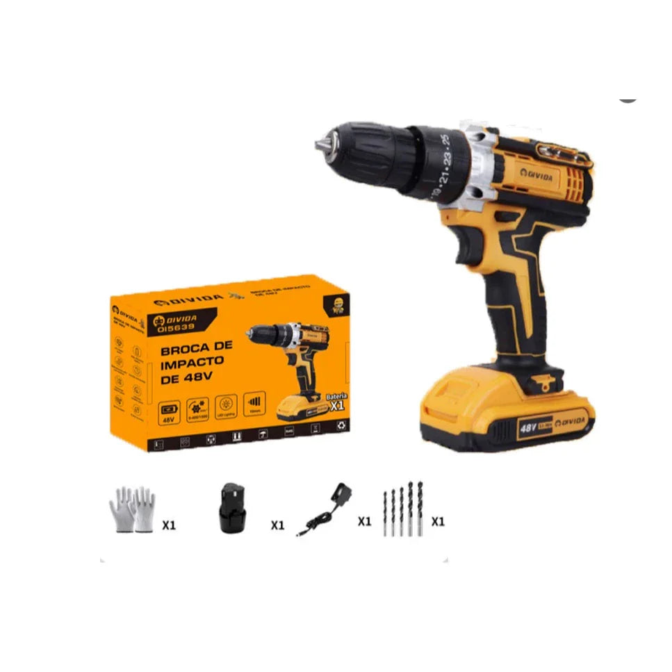 Furadeira Parafusadeira Impacto 18V/21V/48V com ou sem Maleta + Bateria |Forjano