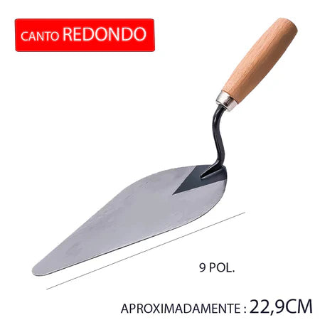 Colher de Pedreiro Profissional Reta ou Oval Aço Forjado Vários Tamanhos | Forjano