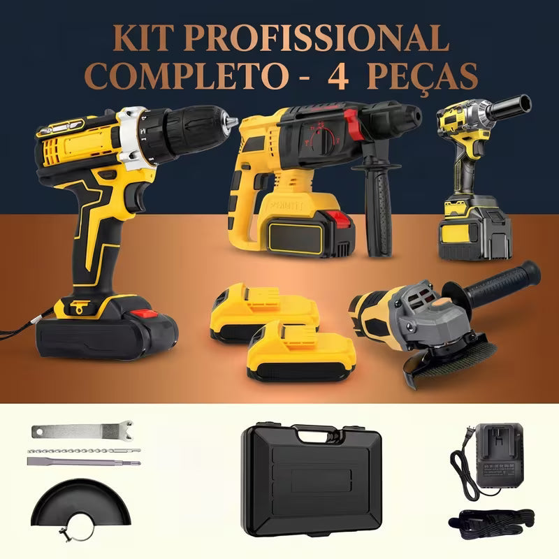 Kit Brushless 4 em 1 68V Sem Fio com 2 Baterias | Forjano