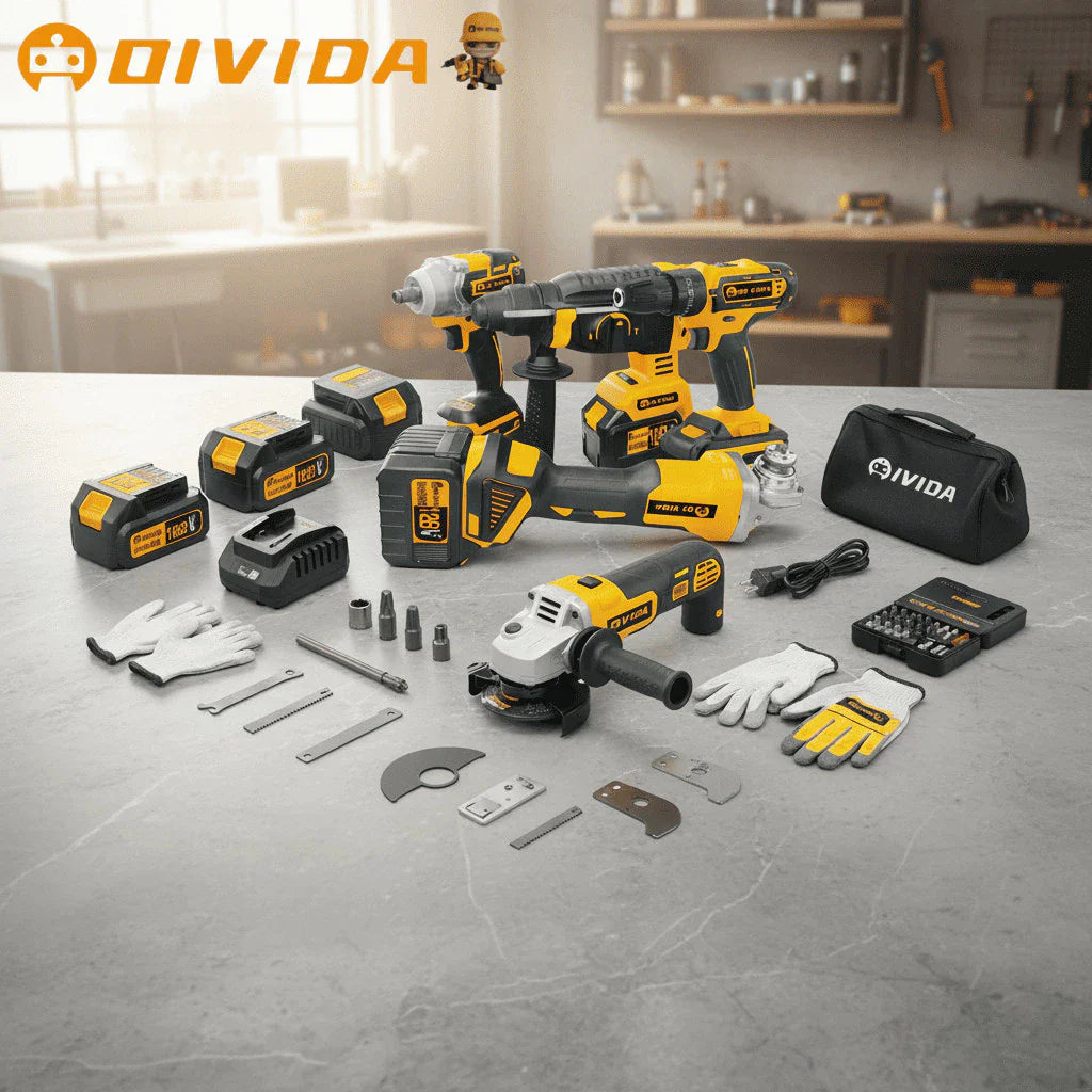 Kit Ferramentas Elétricas 4 Peças 128V Profissional Completo | Forjano