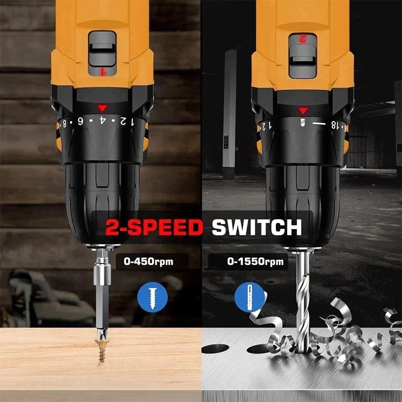 Furadeira Parafusadeira 48V Impacto Sem Fio + Kit Completo com Maleta | Forjano