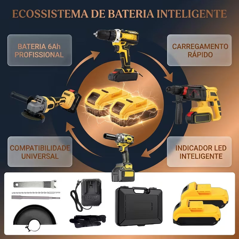 Kit Brushless 4 em 1 68V Sem Fio com 2 Baterias | Forjano