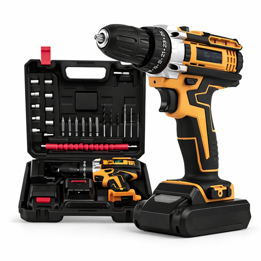 Furadeira Parafusadeira 21V com Impacto + 2 Baterias e Kit Completo | Forjano