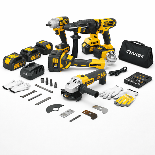 Kit Ferramentas Elétricas 4 Peças 128V Profissional Completo | Forjano