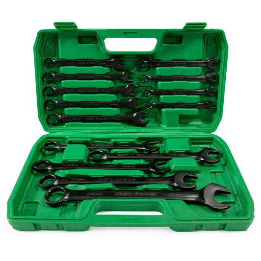 Kit Chaves Combinadas 8 a 24mm Profissional em Aço Cromo Vanádio com Maleta | Forjano