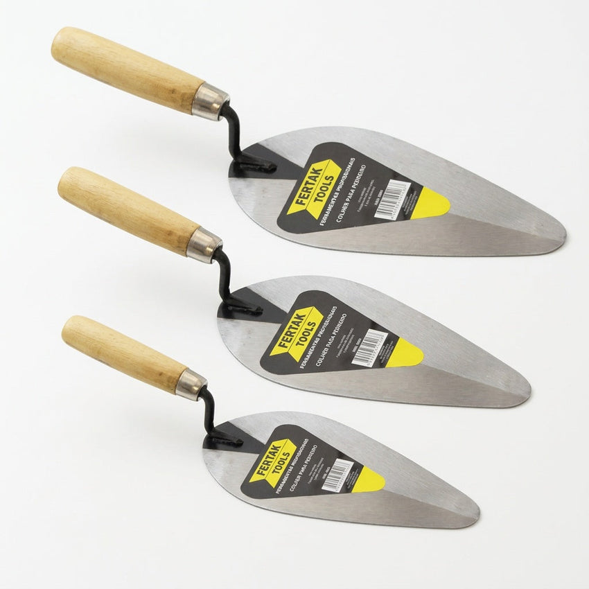 Kit Colher de Pedreiro 8", 9" e 10" Aço Carbono Reforçado Fertak | Forjano